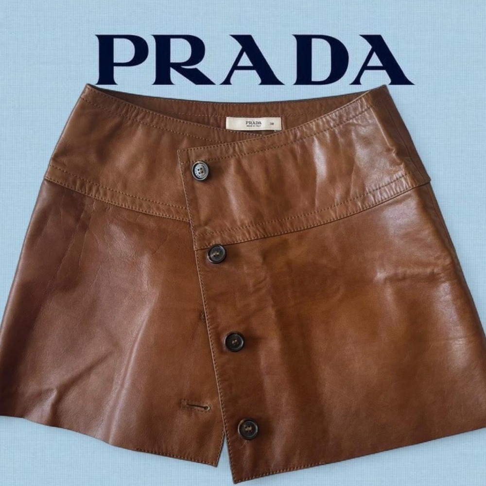 Prada Tan Leather Skirt